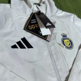 Nassr Windbreaker  Interchange Jacket Black  White 1:1 Quality Soccer Jersey  25-26