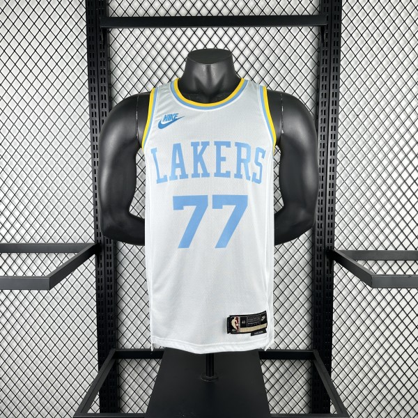 Los Angeles Lakers Retro Edition  #77 DONCIC  white 1:1 Quality NBA Jerseys 2023