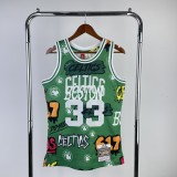 Retro Boston Celtics Green SW Graffiti #33 BIRD 1:1 Quality NBA Jerseys  1985-1986