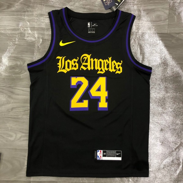 Los Angeles Lakers Latin Black Kobe #24 BRYANT  1:1 Quality NBA Season Jerseys