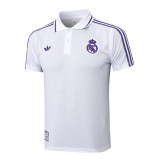 Real Madrid  Polo Retro Fans White stripe inkjet 1:1 Quality Soccer Jersey  25-26