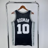 San Antonio Spurs Retro Black #10 RODMAN 1:1 Quality NBA  Season Jerseys 1993-1994