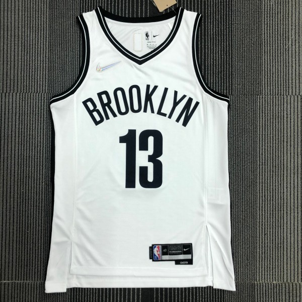 Brooklyn Nets WHite #13  HARDEN 1:1 Quality NBA  Season Jerseys 75 Year