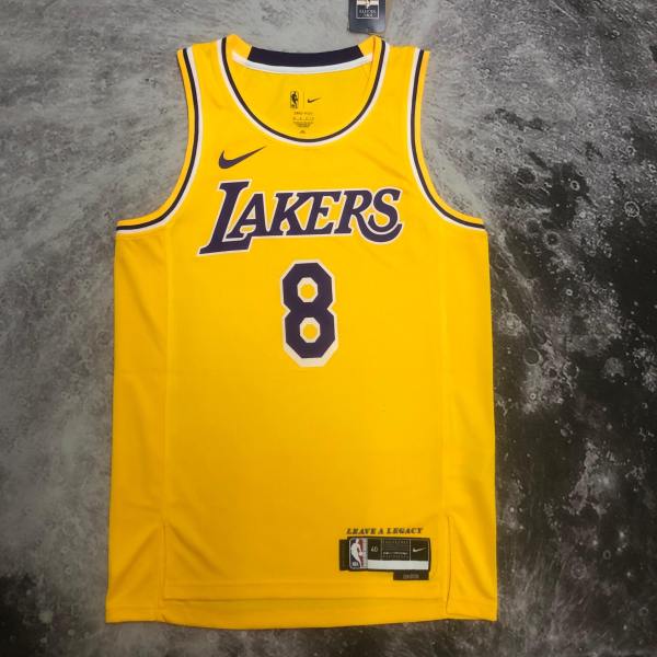 Los Angeles Lakers Kobe #8 BRYANT Yollow Gold Association Edition Swingman NBA Jerseys 2023