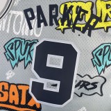 San Antonio Spurs Retro Graffiti #9  PARKER  1:1 Quality NBA  Season Jerseys 1998-1999