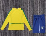 Retro Brazil Home Long Sleeve Kids   1:1 Quality Soccer Jersey 2002