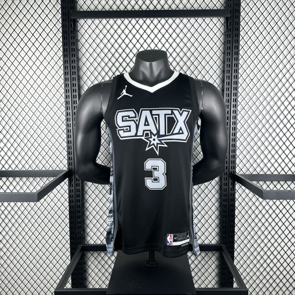 San Antonio Spurs JORDAN Black #3 PAUL  1:1 Quality NBA  Season Jerseys 2023