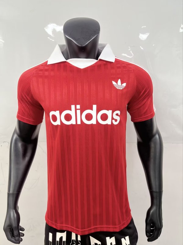 Adidas Clover Oasis  POLO  T-shirt  Red 1:1 Quality Soccer Jersey  25-26