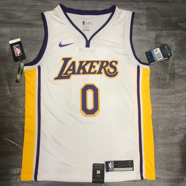Los Angeles Lakers White V-neck  #0 KUZMA 1:1 Quality NBA Season Jerseys