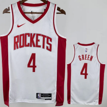 Rockets GREEN #4 White NBA Jerseys Hot Pressed  24-25