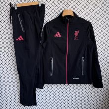 Liverpool Windbreaker Sets With pants  Black 1:1 Quality Soccer Jersey  25-26