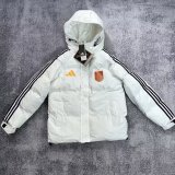 Spain Windbreaker  Cotton clothing Jacket Black  White 1:1 Quality Soccer Jersey  25-26