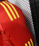 Spain  home Long Sleeve Player  1:1 Quality Soccer Jersey  24-25
