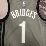 Brooklyn Nets Grey #1 BRIDGES 1:1 Quality NBA  Season Jerseys
