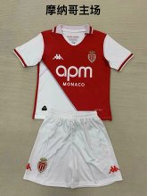 Monaco home kids  1:1 Quality Soccer Jersey  24-25
