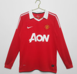 Retro Manchester United long Home 1:1 Quality Soccer Jersey  2010-2011