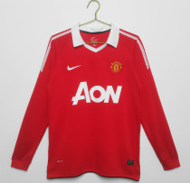Retro Manchester United long Home 1:1 Quality Soccer Jersey  2010-2011