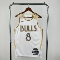 Chicago Bulls White City Edition #8 LAVINE 1:1 Quality NBA  Season Jerseys 2025