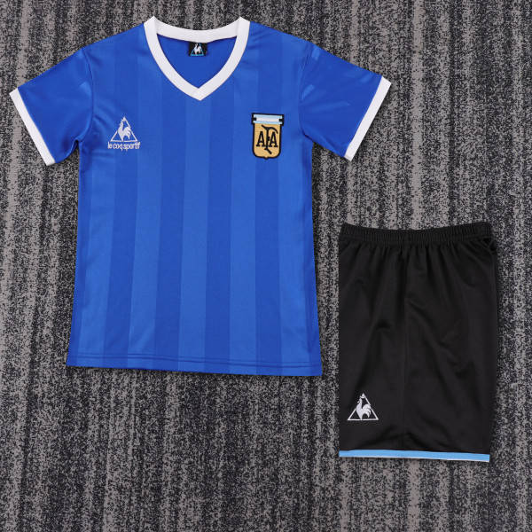 Retro Argentina away Kids 1:1 Quality Soccer Jersey  1986