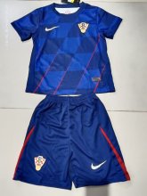 Croatia away  Kids 1:1 Quality Soccer Jersey  24-25