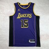Los Angeles Lakers Kids Purple Announced version  #15  REANES 1:1 Quality NBA Jerseys