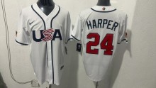MLB USA White #24 HARPER 1:1 Quality Baseball  Jerseys  World Cup