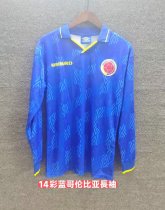 Retro Colombia  Away Long Sleeve  Fans  1:1 Quality Soccer Jersey  2014