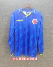 Retro Colombia  Away Long Sleeve  Fans  1:1 Quality Soccer Jersey  2014