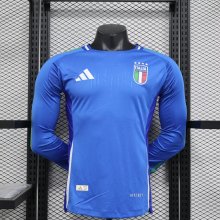 Italy home Long Sleeve  Player  1:1 Quality Soccer Jersey  24-25