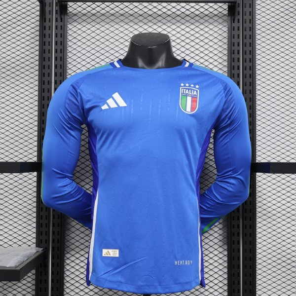 Italy home Long Sleeve  Player  1:1 Quality Soccer Jersey  24-25