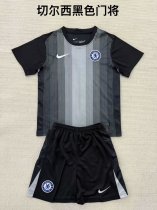 Chelsea Goalkeeper Black Kids  1:1 Quality Soccer Jersey 25-26