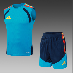 Adidas Clover Vest  (Spain) Training Blue With Pants Sets Player 1:1 Quality Soccer Jersey  26-27（2026）