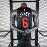 Miami Heat Black City Edition 6 James  V-neck  NBA Jerseys