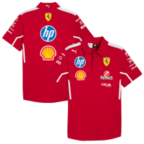 F1 Ferrari red polo  Short Sleeve Racing Suit 2025