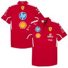 F1 Ferrari red polo  Short Sleeve Racing Suit 2025