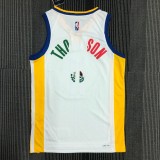 Golden State Warriors White Mexico Retro #11 THOMPSON 1:1 Quality NBA Season Jerseys  75 Year