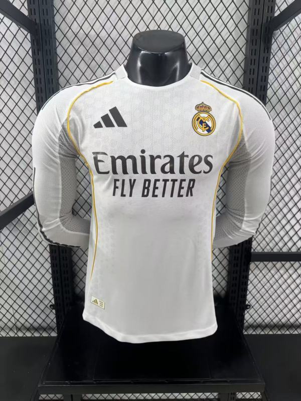 Real Madrid  Home  Player long   1:1 Quality Soccer Jersey   25-26