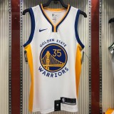 Golden State Warriors White V-Neck  #35  DURANT 1:1 Quality NBA Season Jerseys 2020