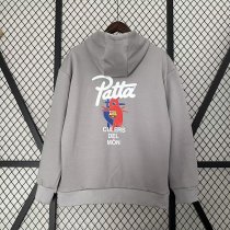 barcelona Hoodie Grey Jacket  Tracksuit  1:1 Quality Soccer Jersey  25-26
