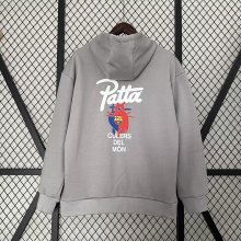 barcelona Hoodie Grey Jacket  Tracksuit  1:1 Quality Soccer Jersey  25-26