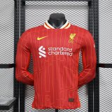 Liverpool home Long Sleeve  player  1:1 Quality Soccer Jersey   24-25