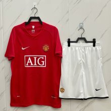 Retro  Manchester United Home Kits Suit  1:1 Quality Soccer Jersey 2007-2008