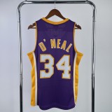 Retro Los Angeles Lakers Purple #34 O'NEAL  1:1 Quality NBA Season Jerseys  1999-2000