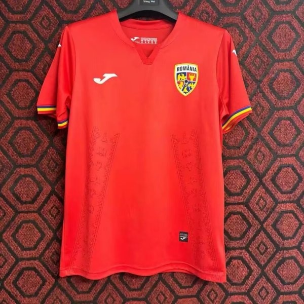 Romania away fans 1:1 Quality Soccer Jersey  24-25