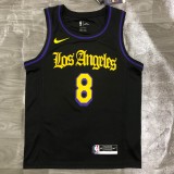 Los Angeles Lakers Latin Black Kobe #8 BRYANT  1:1 Quality NBA Season Jerseys