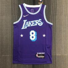 Los Angeles Lakers 75 Year Kobe #8 BRYANT Purple City Edition NBA Jerseys 2022