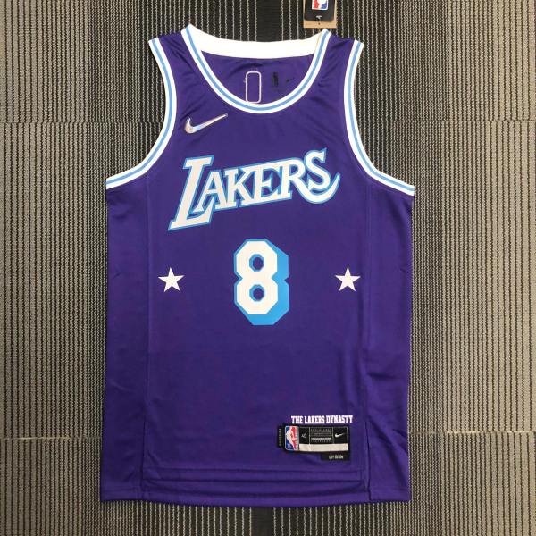 Los Angeles Lakers 75 Year Kobe #8 BRYANT Purple City Edition NBA Jerseys 2022