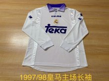 Retro Real Madrid long  Home 1:1 Quality Soccer Jersey    1997-1998