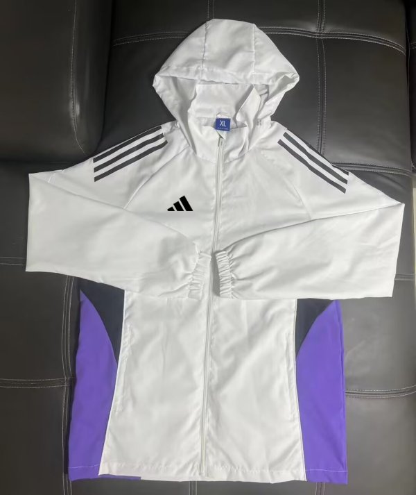 Adidas  Windbreaker  White 1:1 Quality Soccer Jersey  25-26
