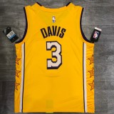 Los Angeles Lakers  V-Neck  Yellow with star  #3 DAVIS 1:1 Quality NBA Season Jerseys
